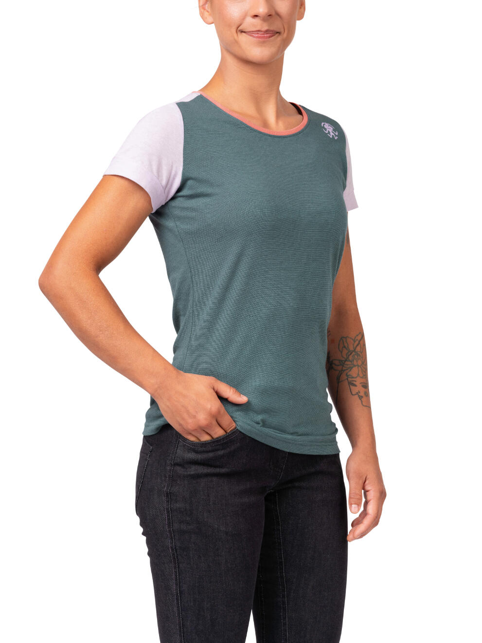 T-shirt donna certificata GOTS a manica corta RAFIKI blu 4/7