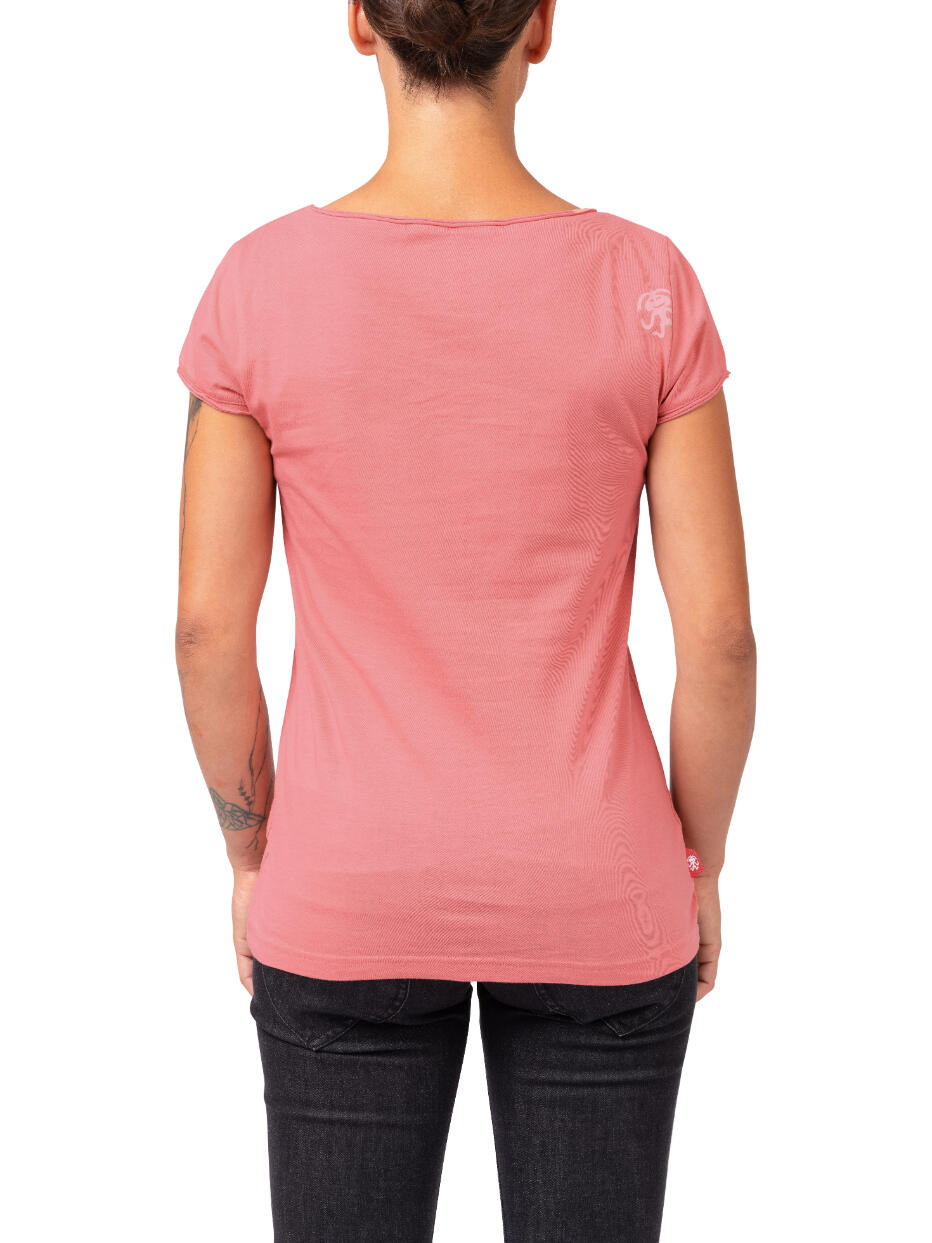 T-shirt donna organica a maniche corte e collo largo RAFIKI rosa 6/7
