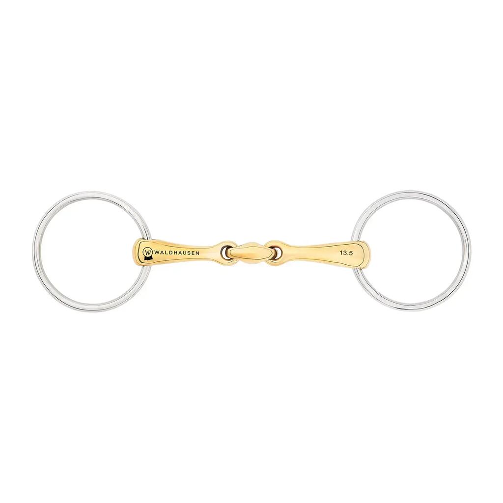 Double snaffle bits for horses Waldhausen Cyprium 14 mm
