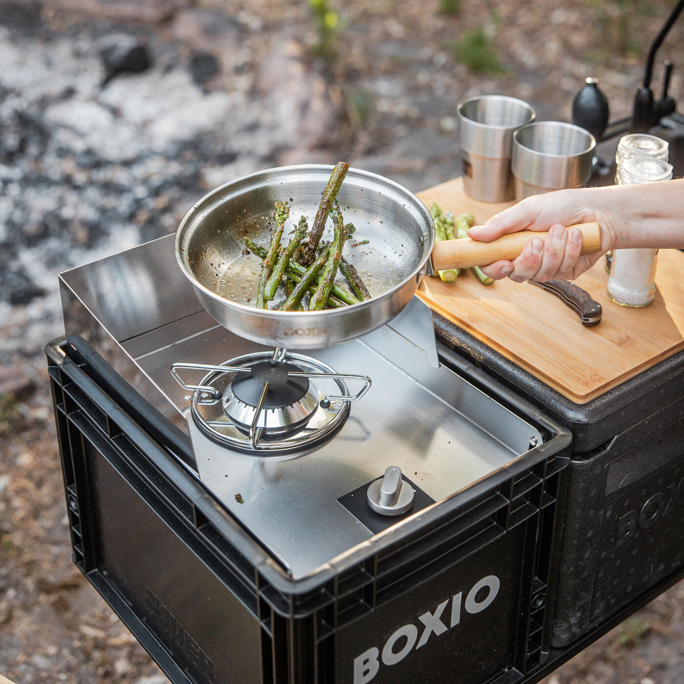 BOXIO COOK Max+, Campingkocher mit Topfset 6/7