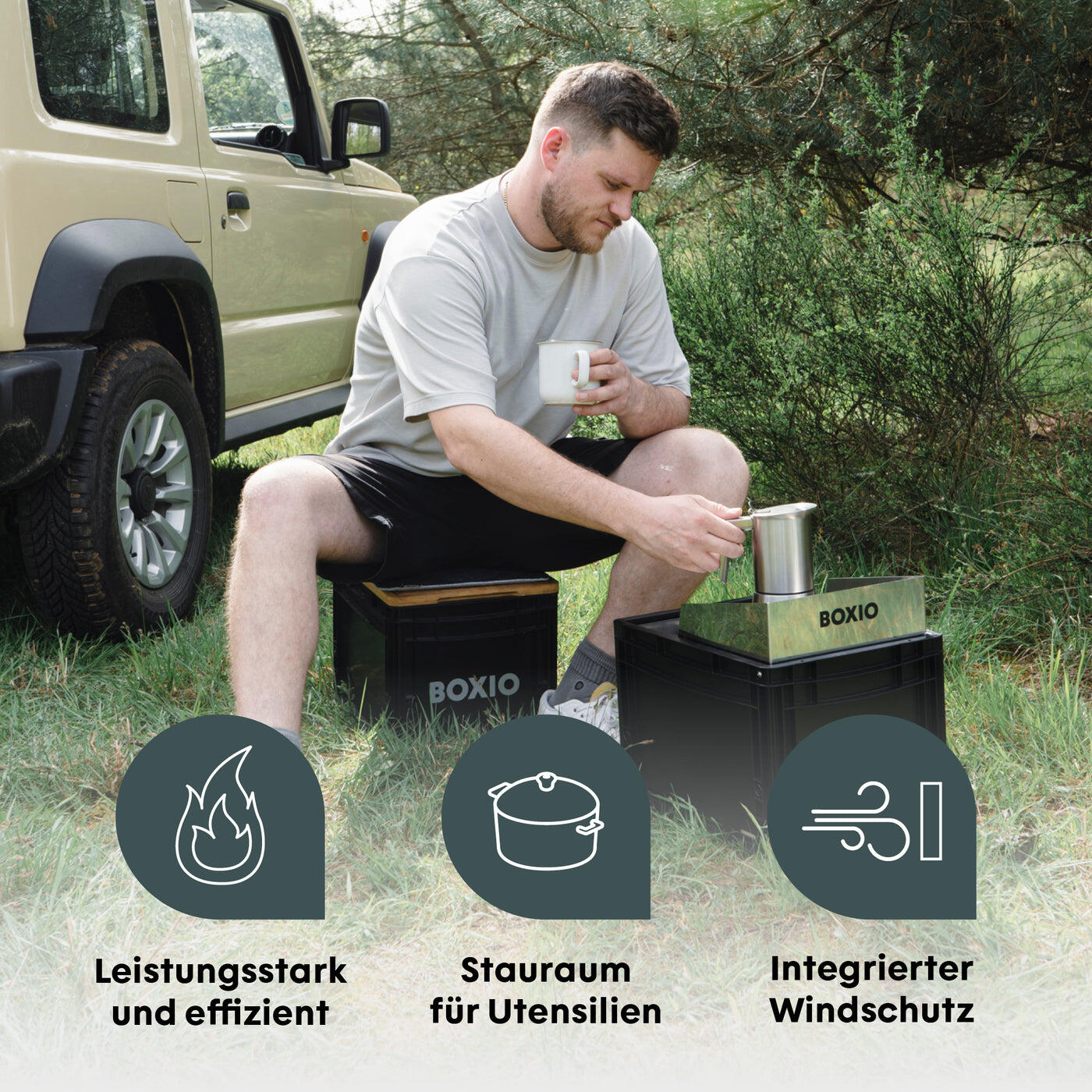 BOXIO - COOK Plus: Campingkocher Starterset mit Campingtopfset für Camping 7/7