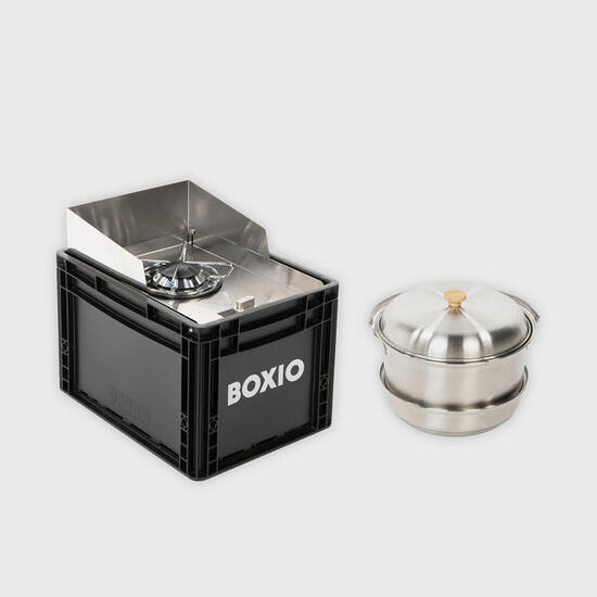 BOXIO - COOK Plus: Campingkocher Starterset mit Campingtopfset für Camping