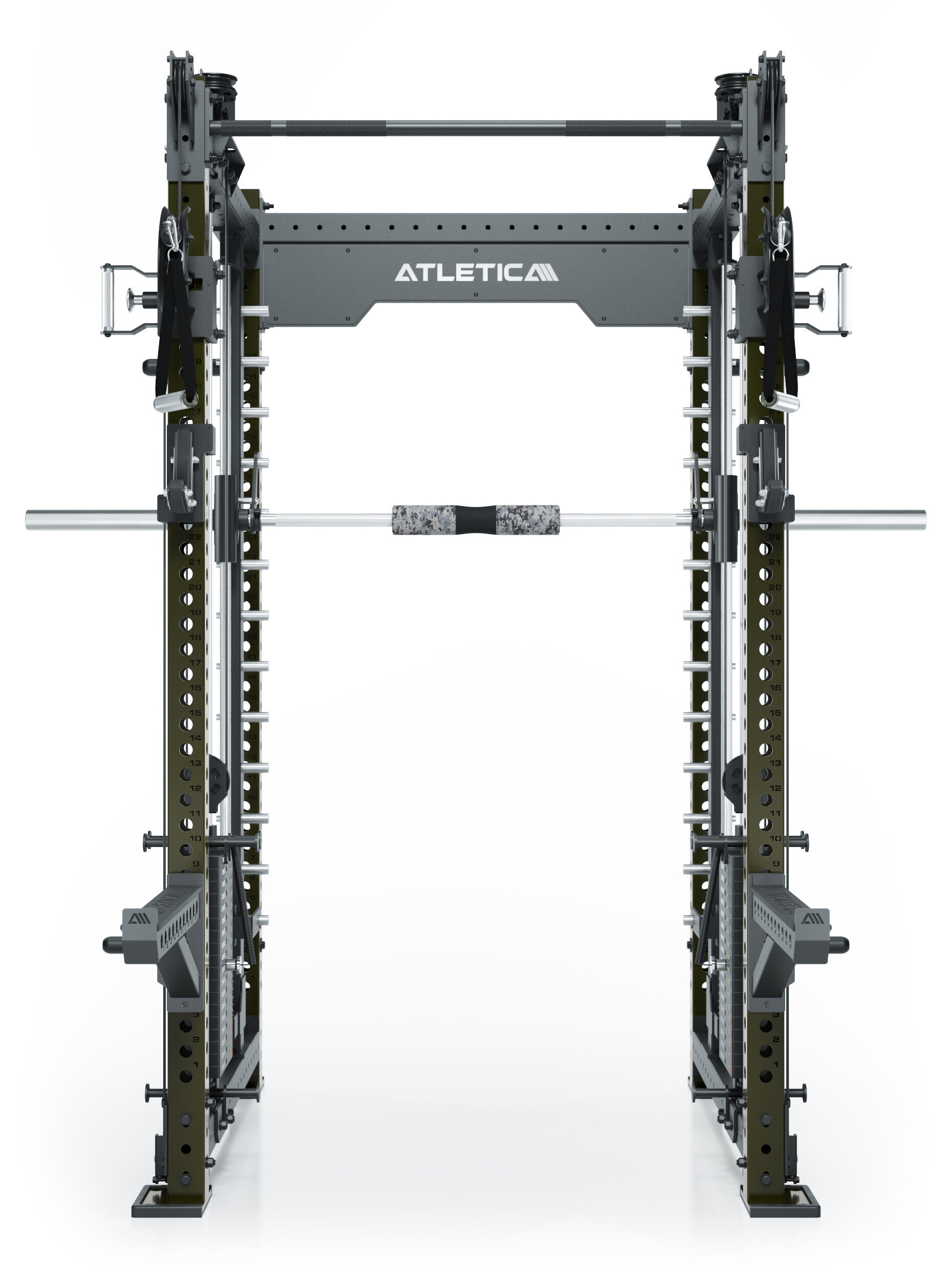 R8 Bradley Combat | 180kg Weight Stack | Military Green | Power Rack 2/7