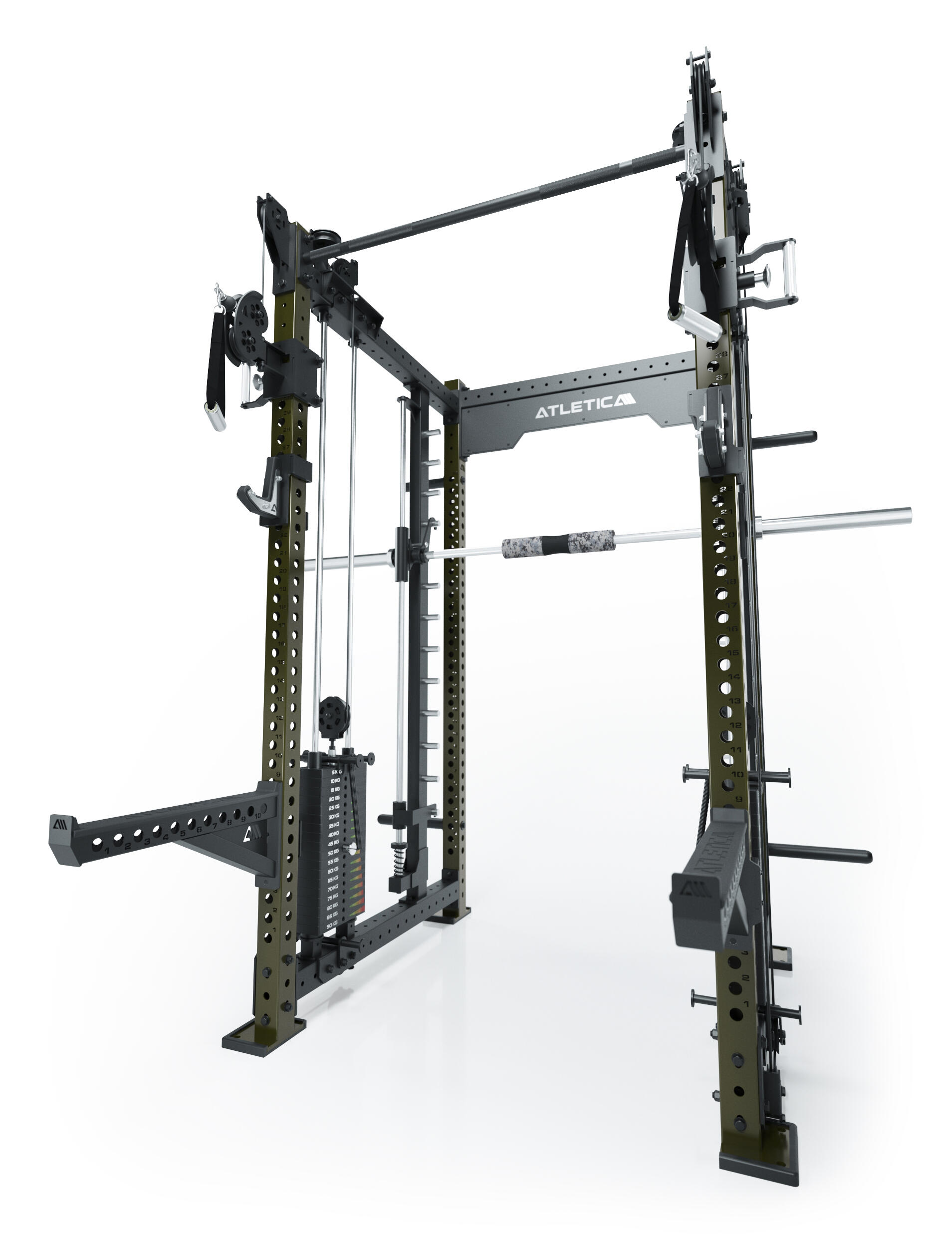 R8 Bradley Combat | 180kg Weight Stack | Military Green | Power Rack 6/7
