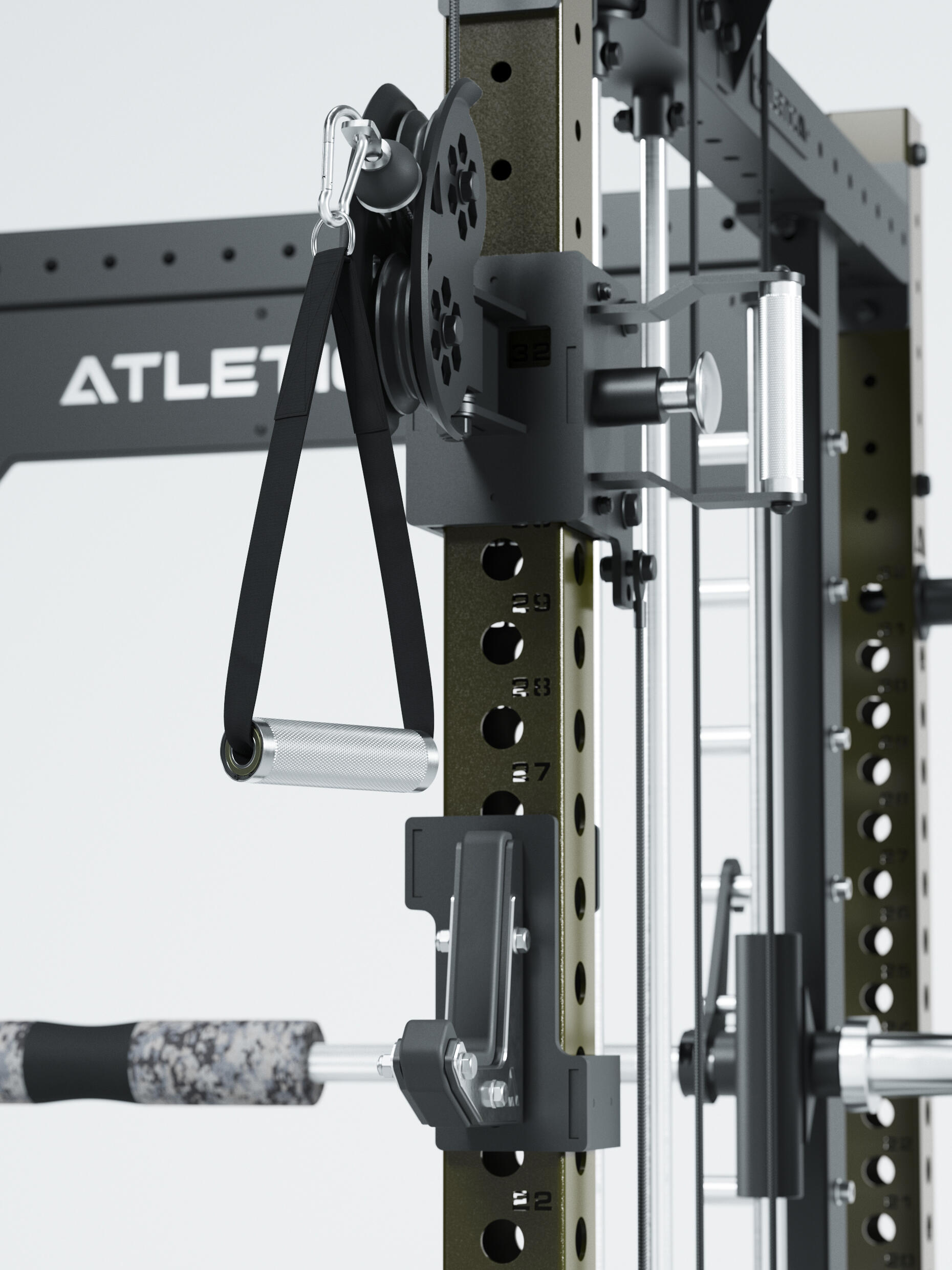 R8 Bradley Combat | 180kg Weight Stack | Military Green | Power Rack 7/7