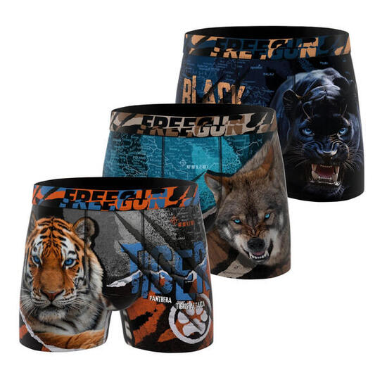 Lot de 3 boxers enfant Wild Animals