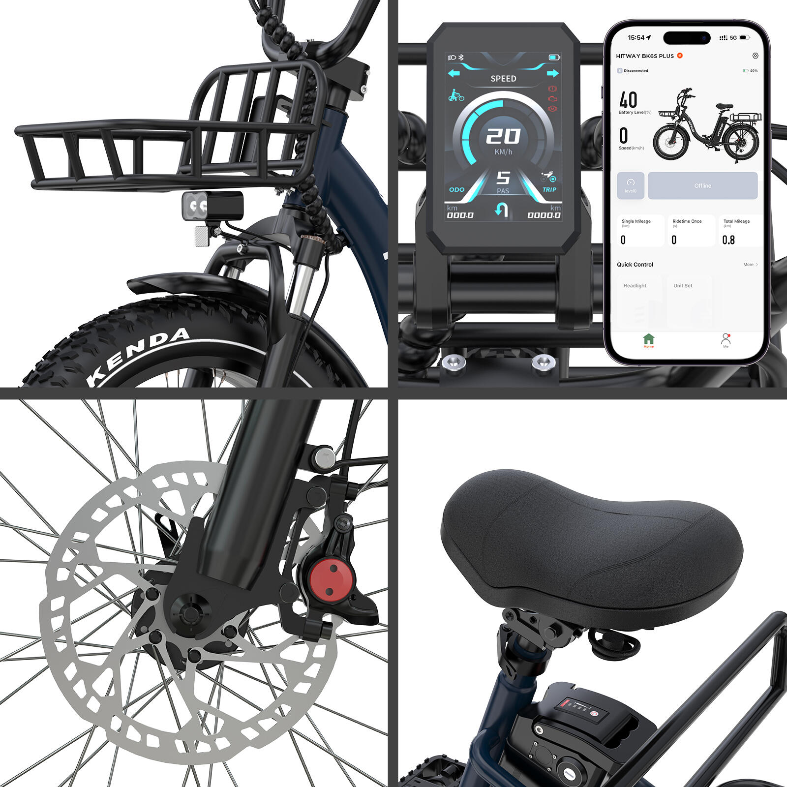Bicicleta eléctrica cargo plegable 20*4,0", fat tyre, 1296Wh, BK6S PLUS 6/7