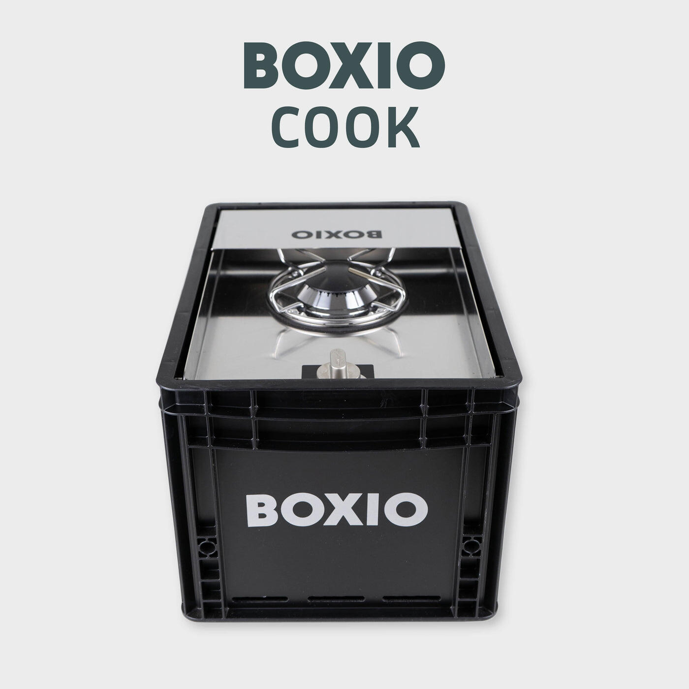 BOXIO - COOK: Edelstahl All-in-One Campingkocher mit Stauraum & Windschutz 3/7