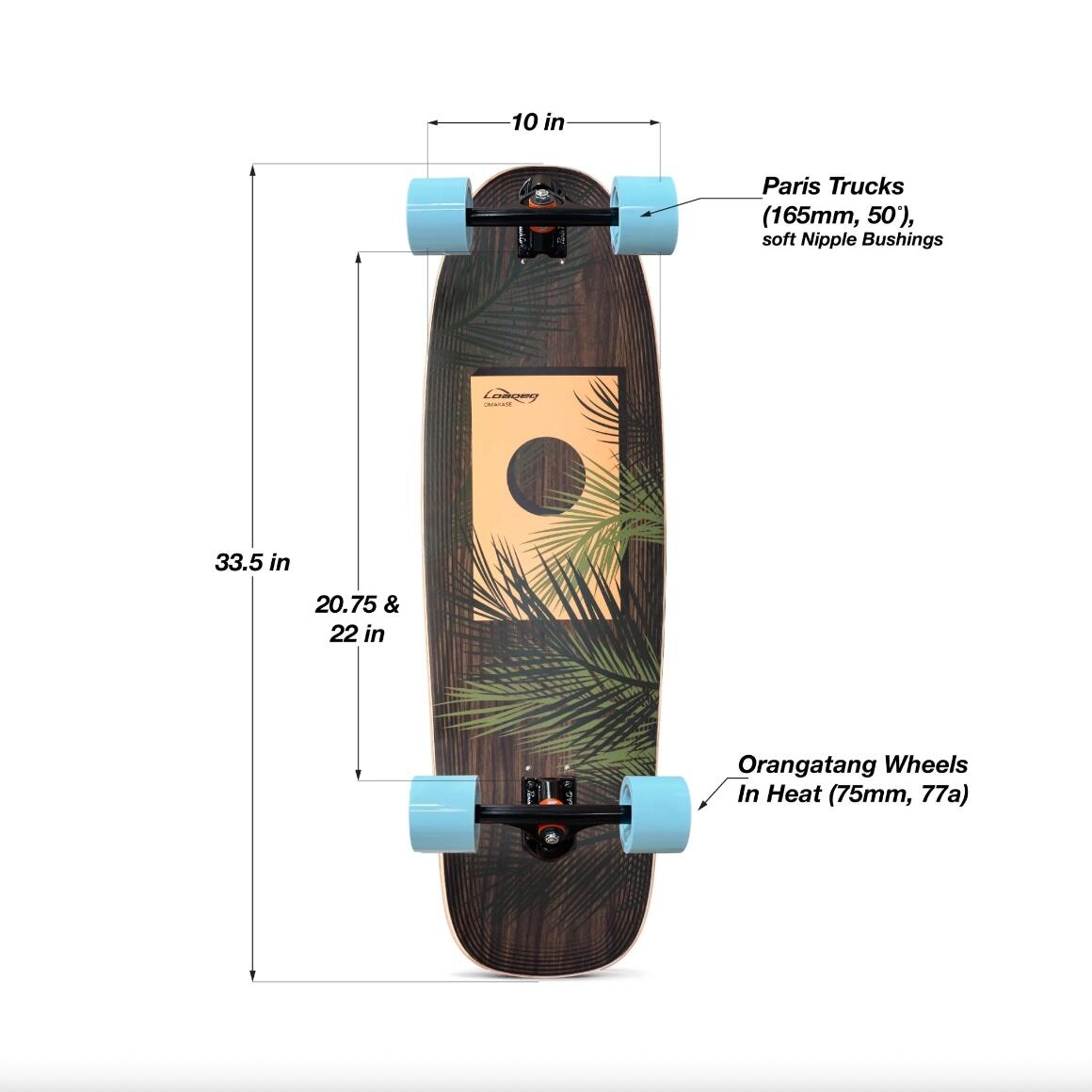 LOADED Complete Omakase Grip N Rip - Skateboard Completo 32" - Palm - Idéal pour 3/3