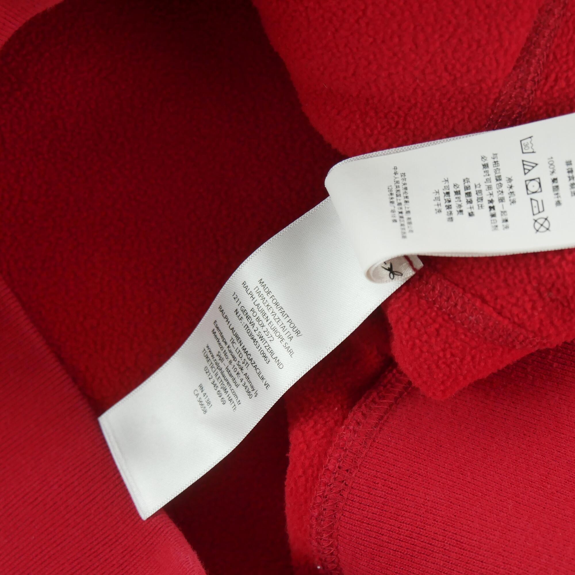 Second hand - Maglione pile Uomo Polo Ralph Lauren Rosso USA - Stato eccellente 6/6