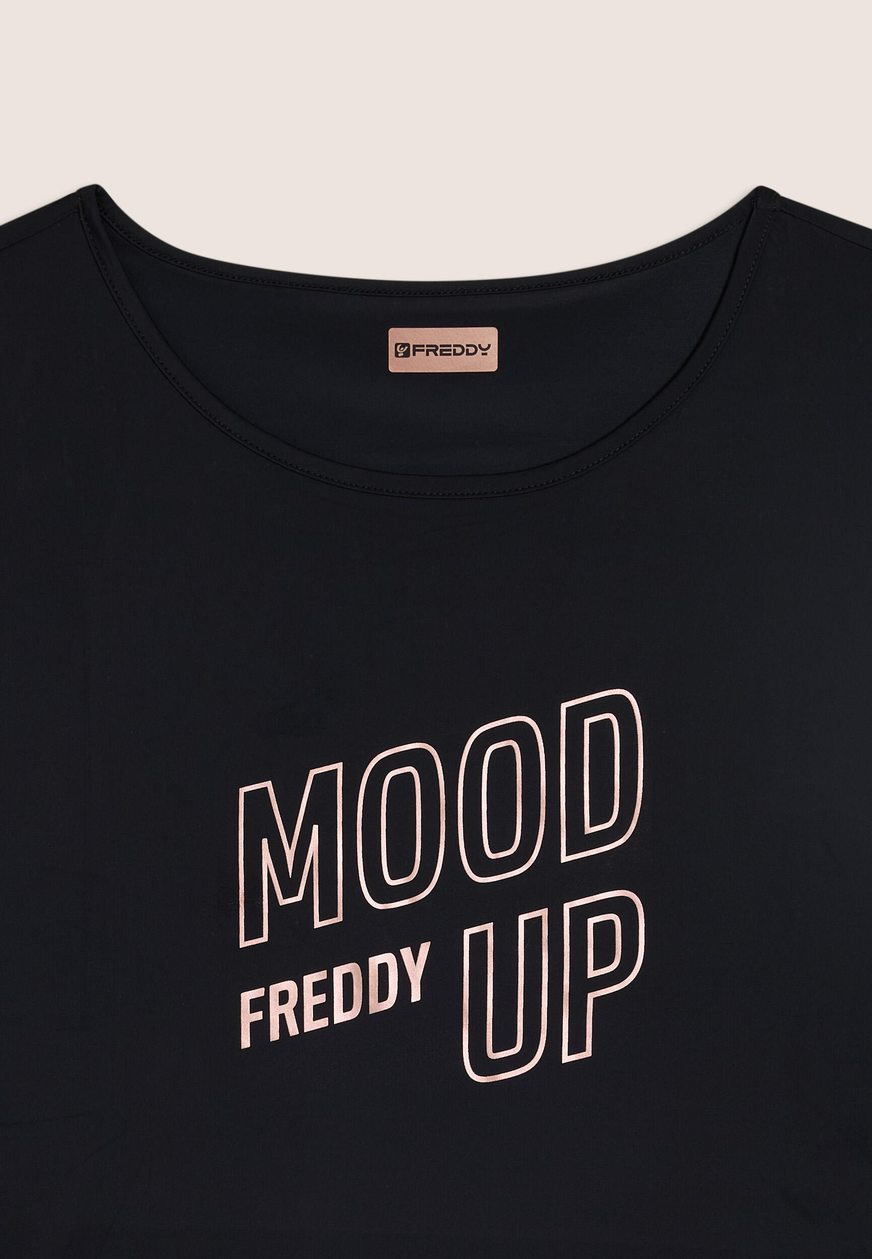 T-shirt à coupe large et courte en jersey technique avec imprimé « Mood Up » 3/3