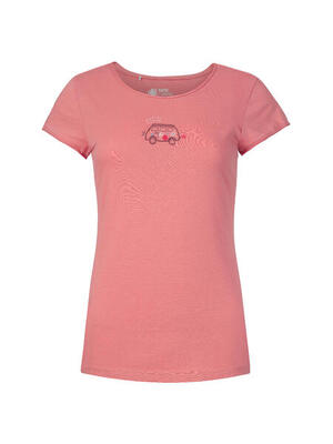 Dames-t-shirt met wijde hals en korte mouwen rafiki roze