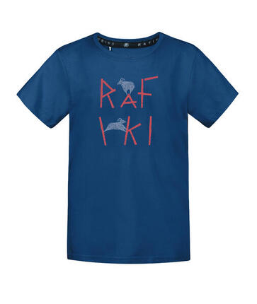 T-shirt manches courtes à motif d'escalade pour enfants RAFIKI bleu foncé