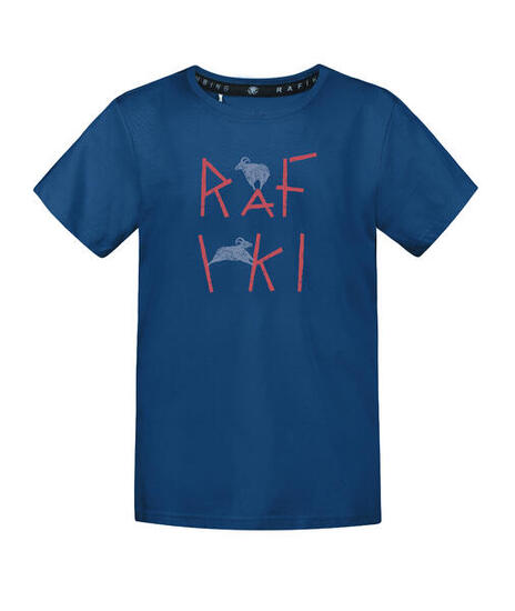 T-shirt manches courtes à motif d'escalade pour enfants RAFIKI bleu foncé