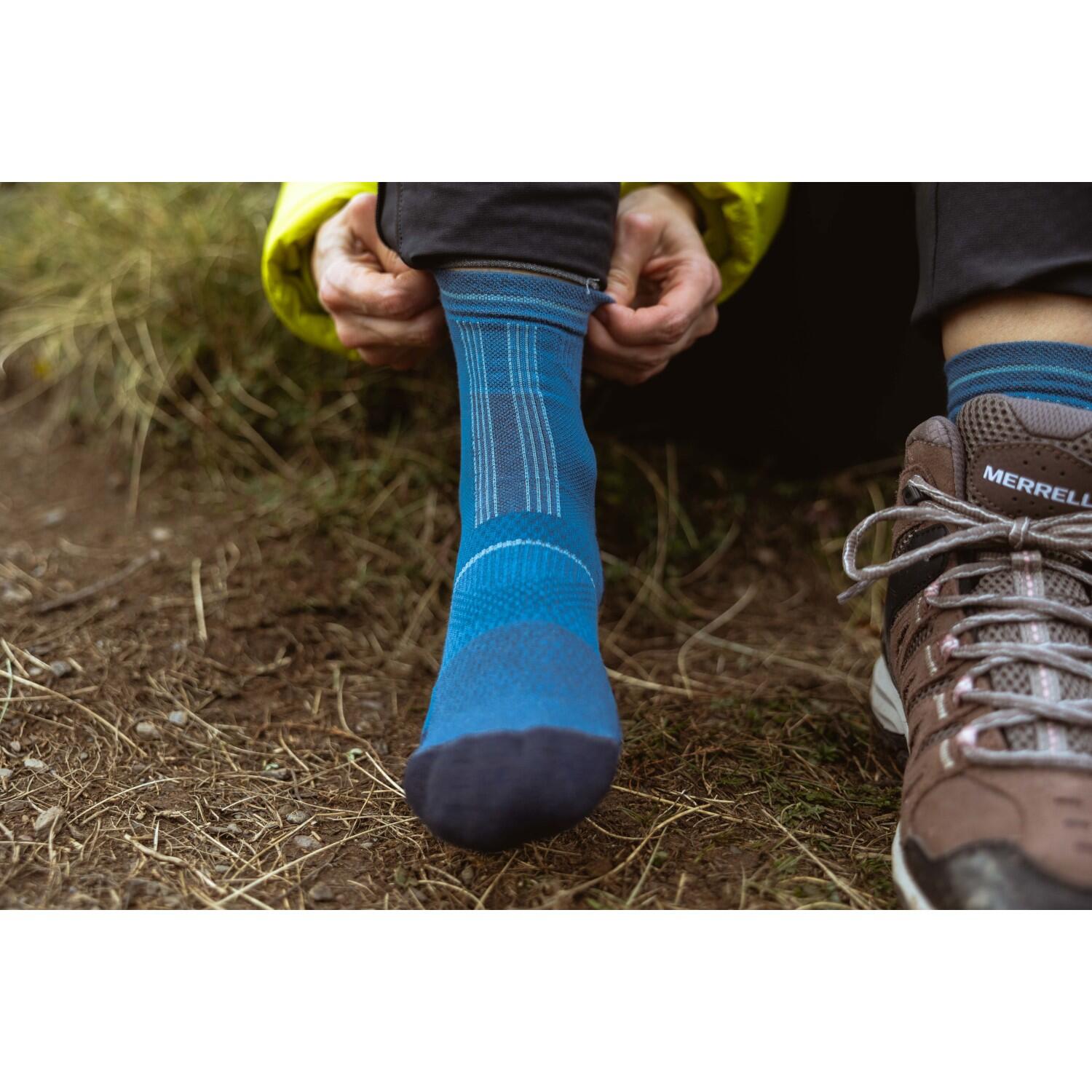 LORPEN Pro Trek Merino Lightweight Mid Crew wandelsokken - Blauw/Grijs - 39/42 3/4