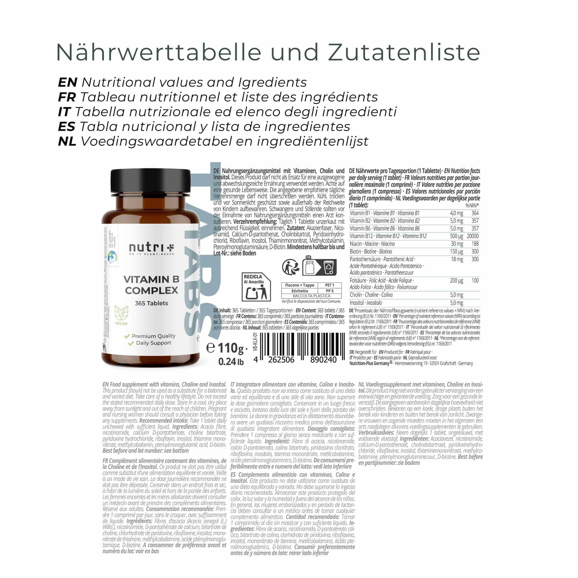 Vitamin B-Complex - 365 Tabletten 5/6