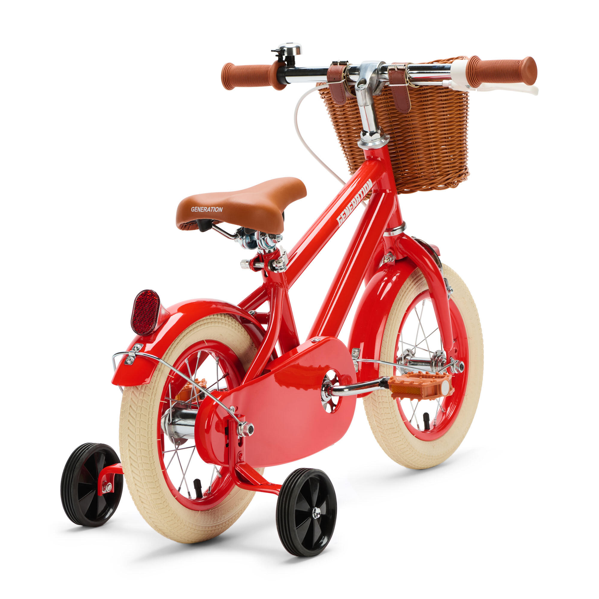 Generation Retro 12 pulgadas Rojo – Bicicleta infantil con cesta 3/4