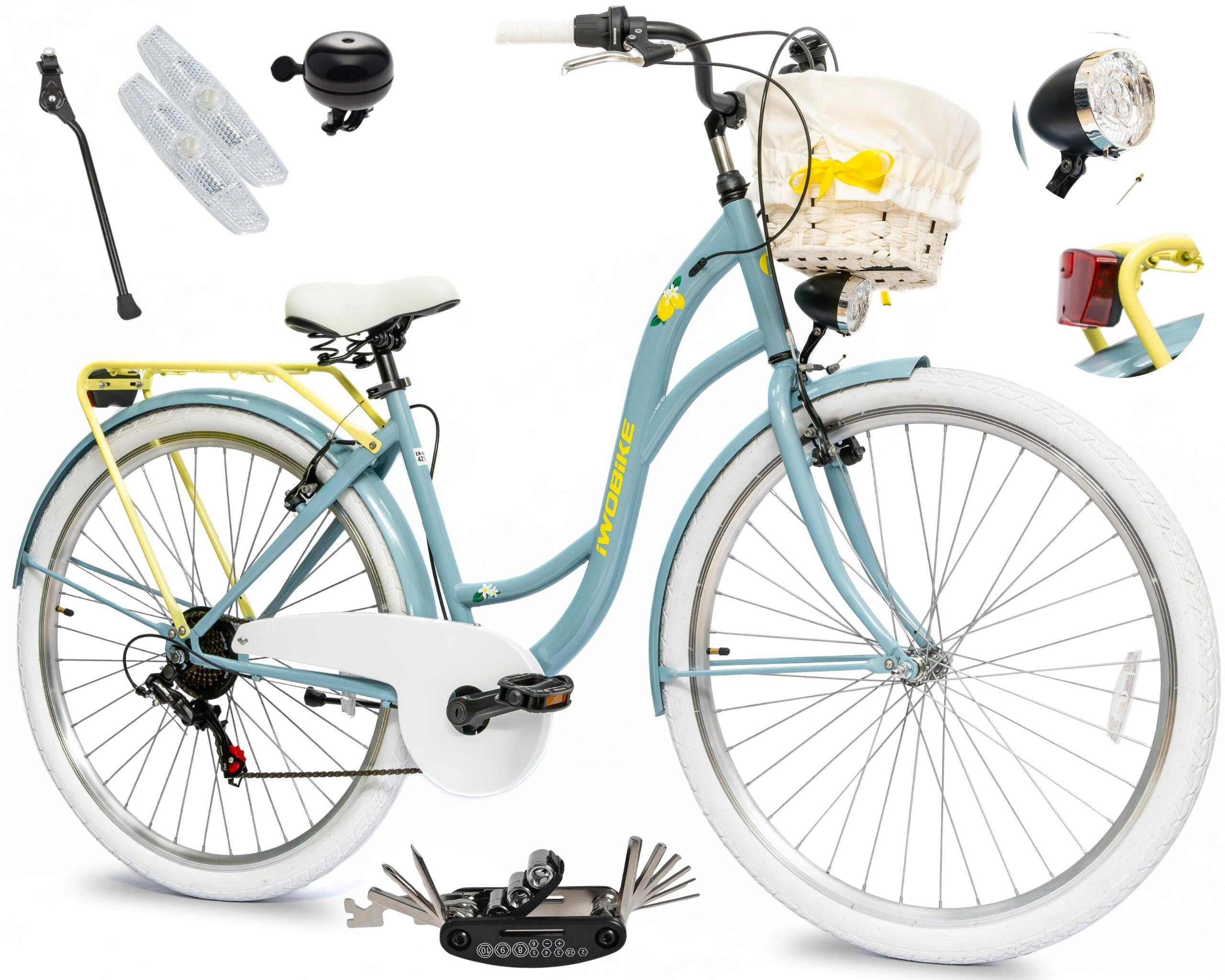 Rower Miejski Damski IwoBike Limoncello 28” 1/7
