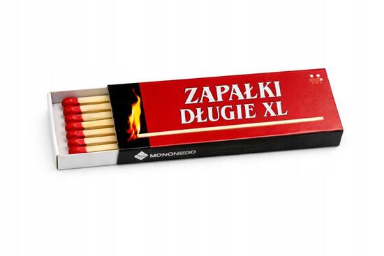 Zapałki Kominkowe Długie XL 96mm Do Grilla Kominka Ogniska 12 sztuk