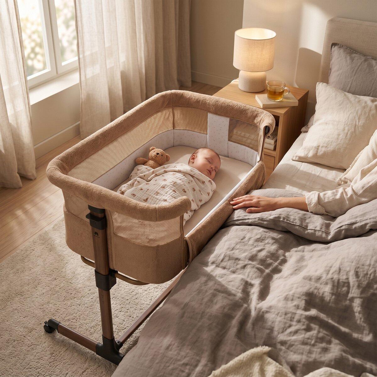 Snoozy Teddy Co-Sleeper - Culla per neonato - Regolabile - 0-6 mesi - Marrone 2/7