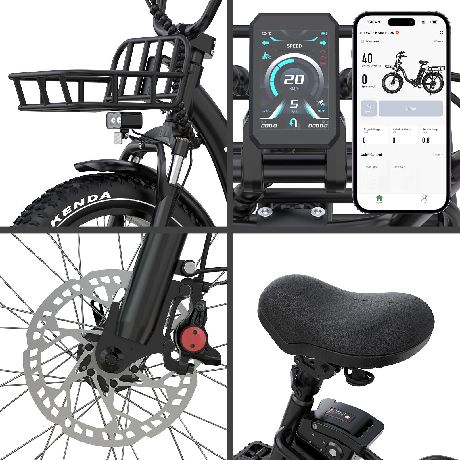 Bicicleta eléctrica cargo plegable 20*4,0", fat tyre, 1296Wh, BK6S PLUS 6/7