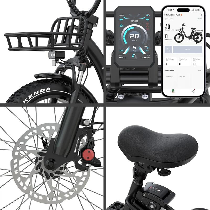 Bicicletă electrică cargo pliabilă 20x4.0 Fat Bike, baterie 1296Wh