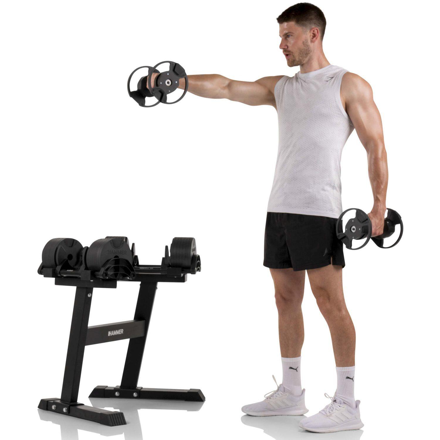 Set mancuernas SMARTLOCK II 2x20kg y soporte Hammer 4/8