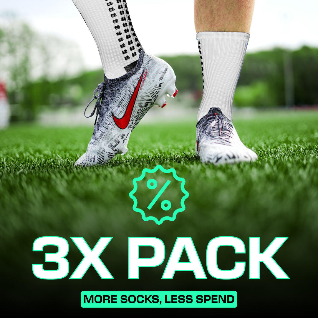Football Grip Socken Wadenlang Weiß 3er-Pack Erwachsenengröße 2/8