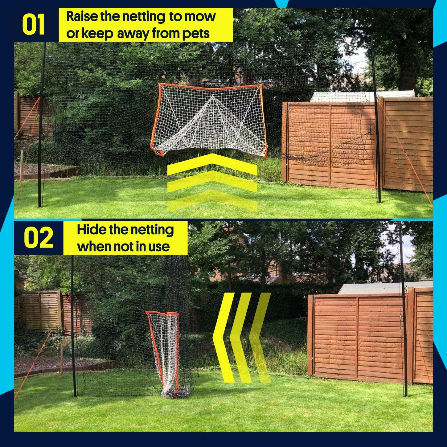 2-in-1 Lacrosse Doel met Achtervang 6/8
