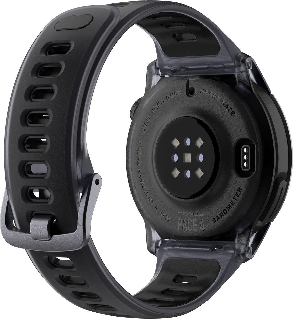 Coros Pace 4 GPS-horloge, aluminium en zwart siliconen, Crystal 4/7