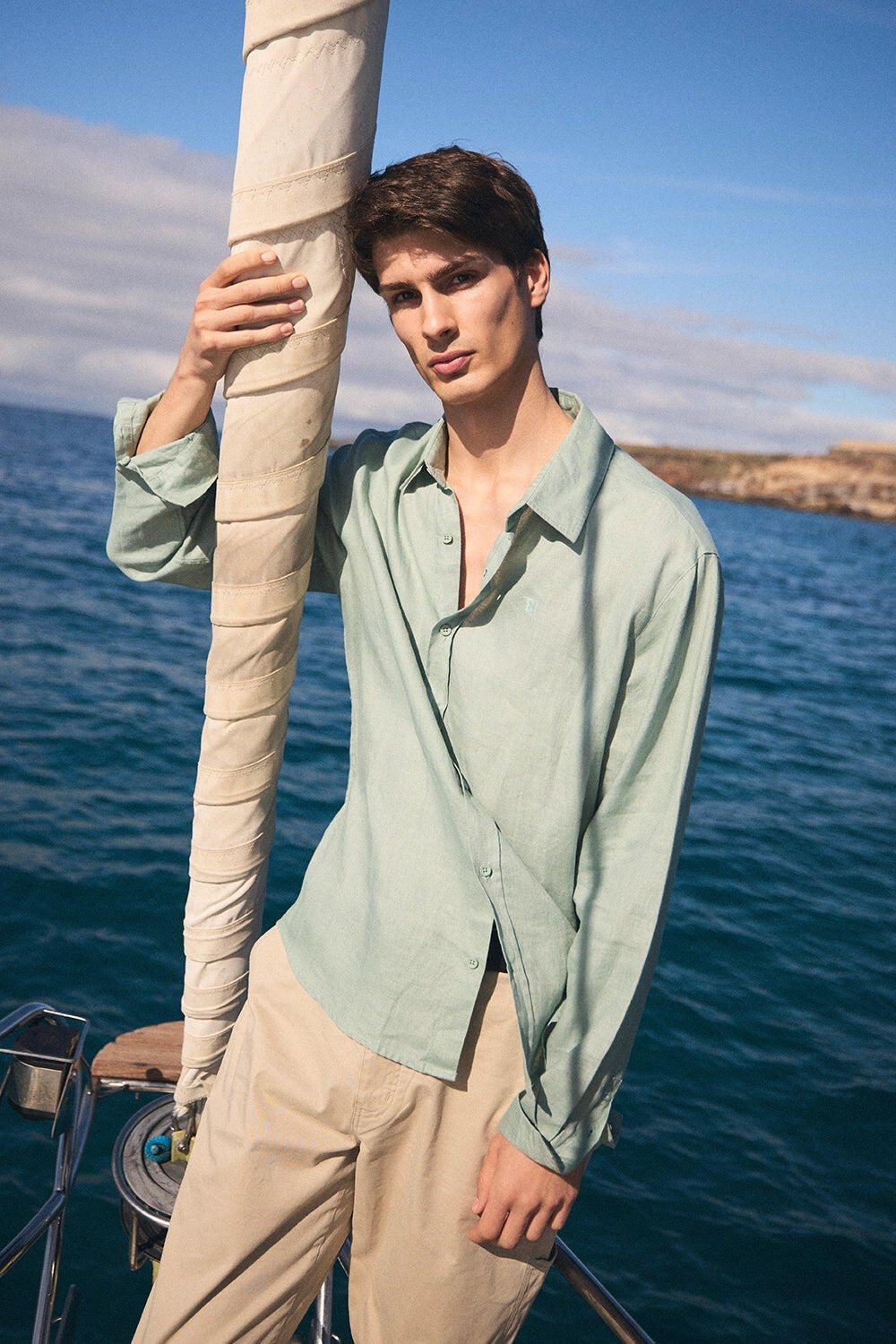Camisa Blue Banana Core Sage de 100% Lino 5/5