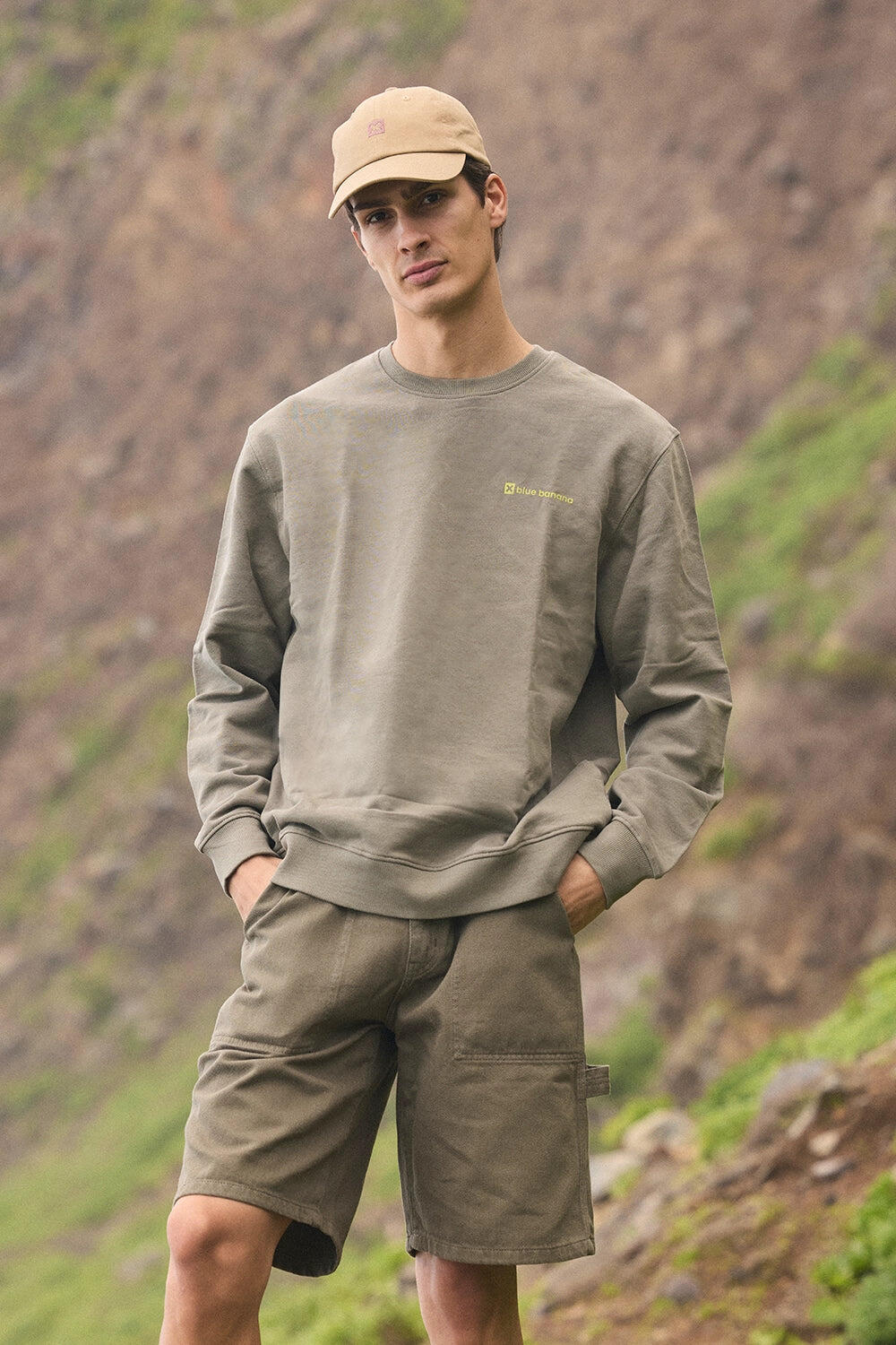 Sudadera Blue Banana Olive Green de Algodón 100% Orgánico 7/7