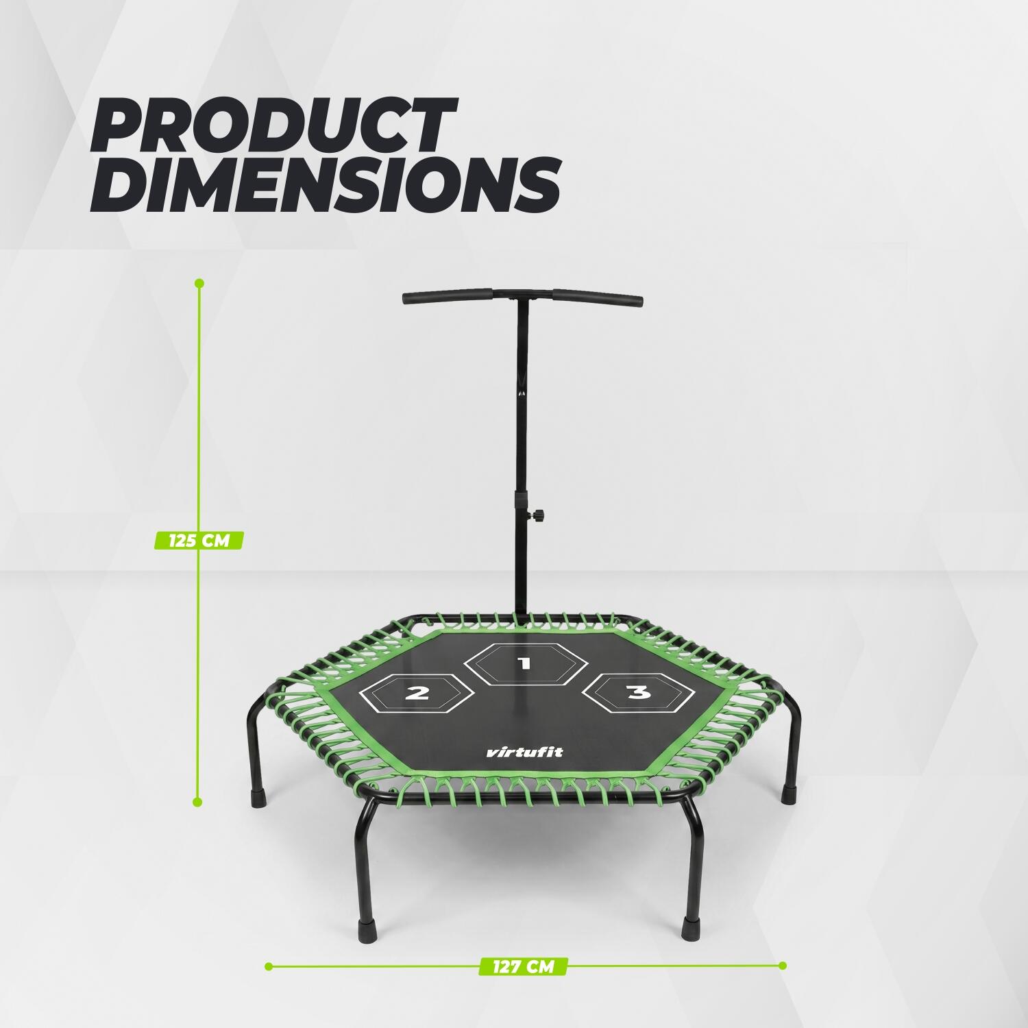 Fitness Trampoline Pro met Handvat - Zwart - 127 cm 6/7