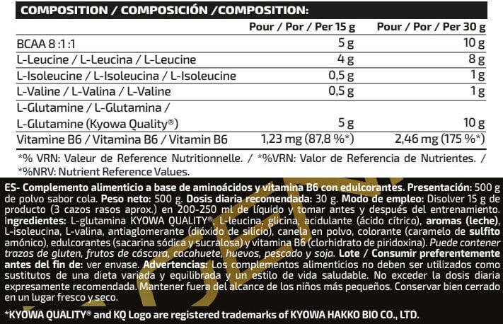 Gluta + bcca´s 8:1:1 - 500g Doubler de IO.Genix 2/3
