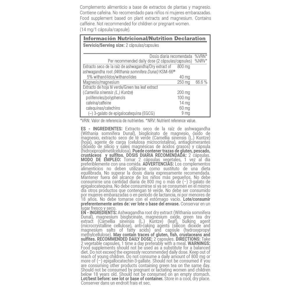 Ashwagandha KSM-666® con Albion® Magnesio e Tè Verde - 120 Capsule Vegetariane 4/5