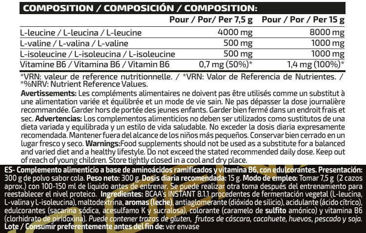 Z3ro BCAAs 8:1:1 - 300g Doubler de IO.Genix 5/6