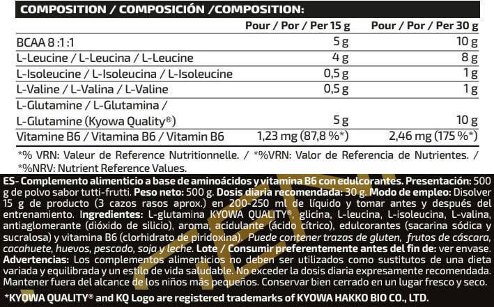 Gluta + bcca´s 8:1:1 - 500g Tutti frutti de IO.Genix 2/3