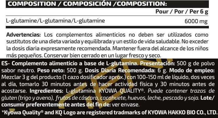 Pure glutamine - 500g Neutre de IO.Genix 4/5