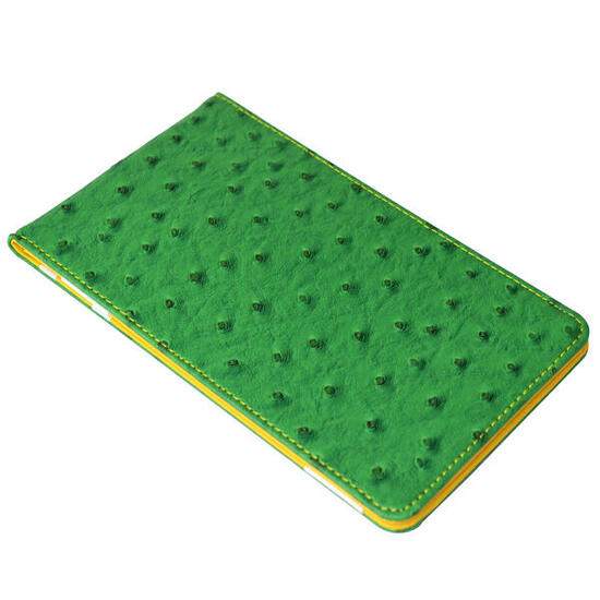 Porte-cartes de score premium pour autruche de golf - Vert / Jaune