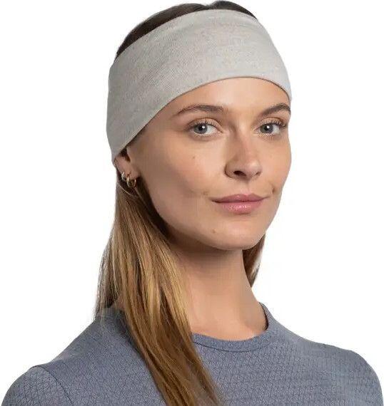 Fascia Buff Merino Wide Headband, tinta unita, grigio 3/7