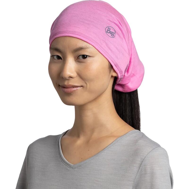 Chusta wielofunkcyjna Buff Lightweight Merino Wool - solid fluor fuchsia