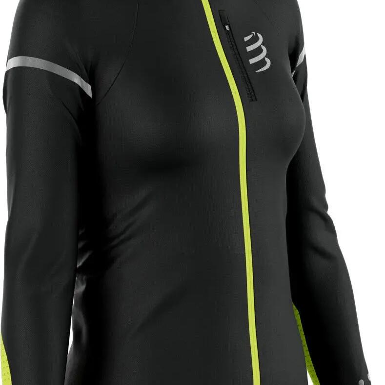 Women Compressport Hurricane Windproof Jacket Black/Fluo
