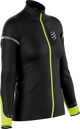 Veste Coupe-Vent Compressport Hurricane Windproof Noir/Jaune fluo Femme