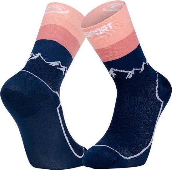 Chaussettes BV Sport Double GR Haute Bleu Marine/Rose