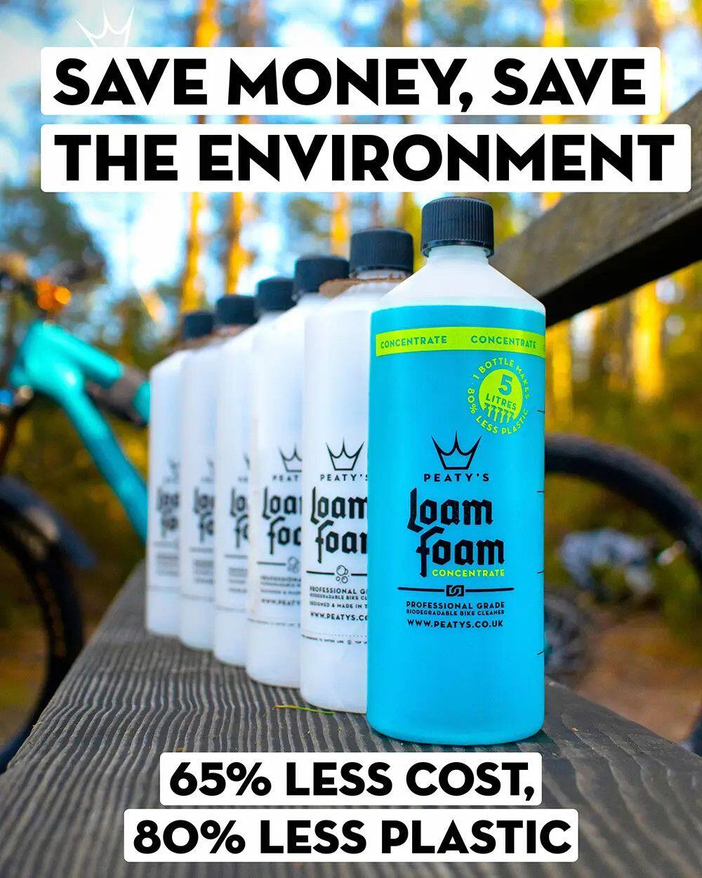 Limpiador de bicicleta concentrado de espuma Loam de Peaty's 1 L 2/4