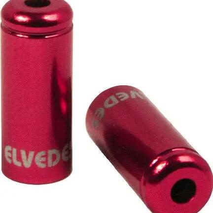Elvedes 5mm Aluminum Cable Hats in Red (Pack of 10)
