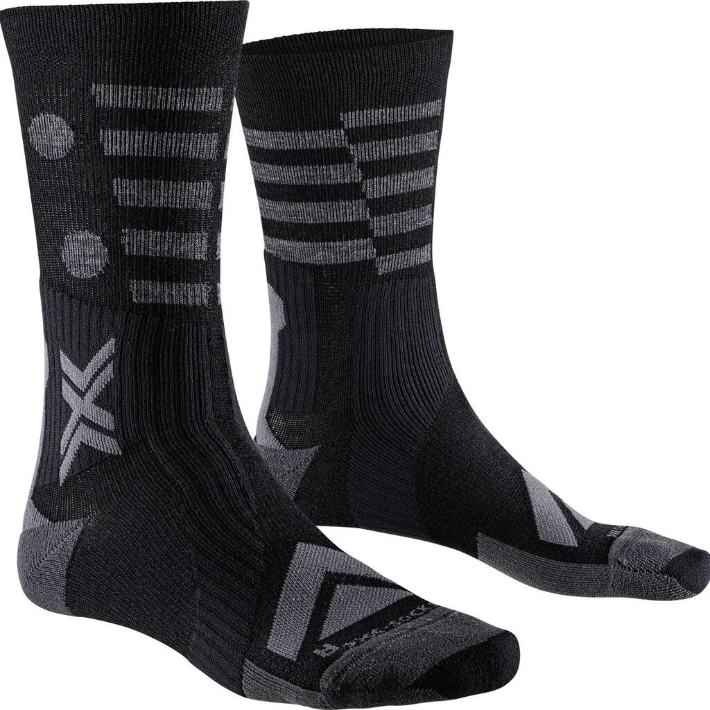 X-Socks Gravel Perform Merino Crew Socks Black/Dark Grey
