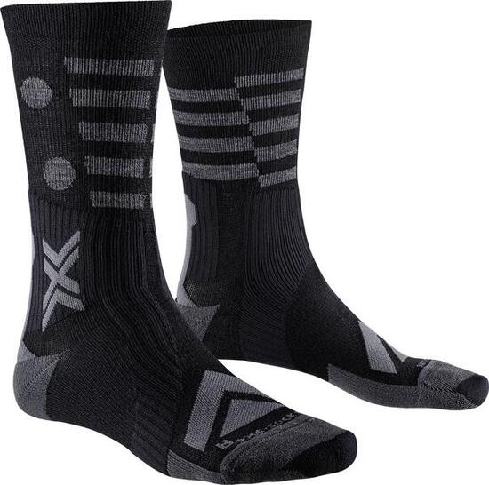 X-Socks Gravel Perform Merino Crew Socken Schwarz/Dunkelgrau