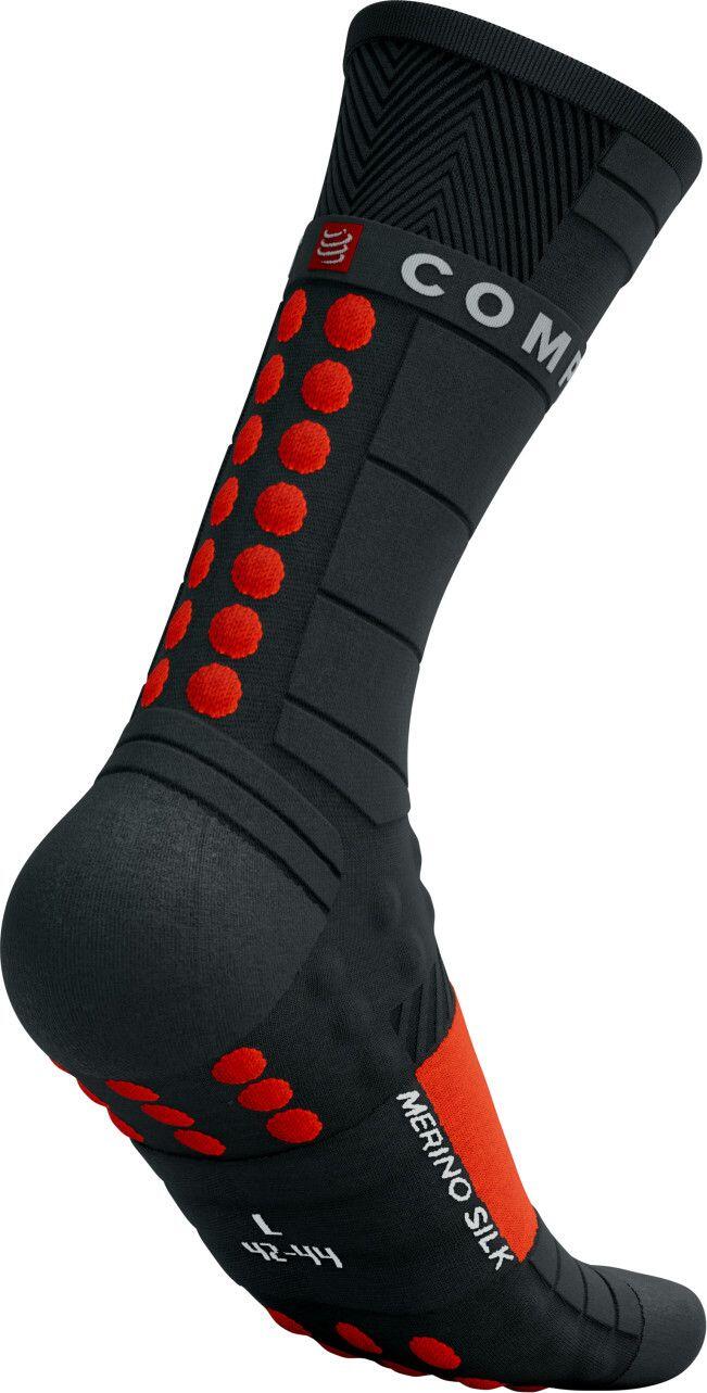 Compressport Pro Racing Socks Winter Run Negro/Rojo 3/4