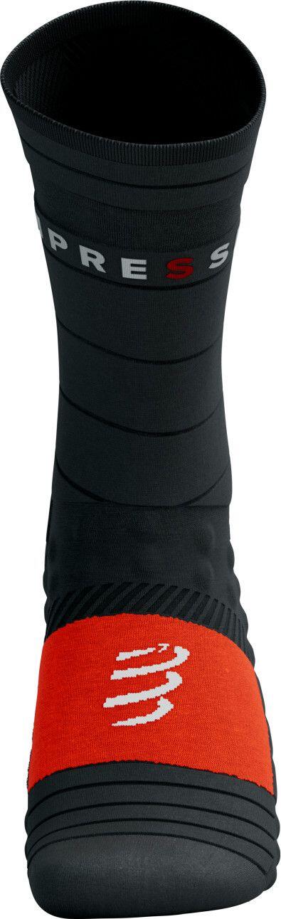 Compressport Pro Racing Socks Winter Run Negro/Rojo 2/4